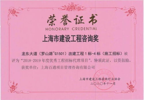 获奖 我司多个项目及个人荣获上海市建设工程咨询奖